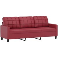 3-Sitzer-Sofa Weinrot 180 cm Kunstleder Vidaxl von VIDAXL