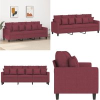 3-Sitzer-Sofa Weinrot 180 cm Stoff - 3-Sitzer Sofa - Wohnraum Möbel - Couch - Leder Sofa - Sessel - Home & Living 3-Sitzer-Sofa Weinrot 180 cm Stoff - 3-Sitzer Sofa - Wohnraum Möbel - Couch - Leder Sofa - Sessel - Home & Living von VIDAXL
