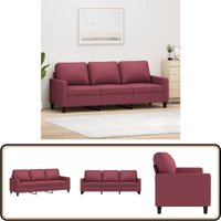 3-Sitzer-Sofa Weinrot 180 cm Stoff - 3-Sitzer Sofa - Wohnzimmersofa - Ledercouch - Couchtisch - Sessel 3-Sitzer-Sofa Weinrot 180 cm Stoff - 3-Sitzer Sofa - Wohnzimmersofa - Ledercouch - Couchtisch - Sessel von VIDAXL