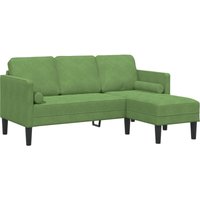 Vidaxl - Sofa 3-Sitzer mit Chaiselongue L-Form Hellgrün 160 cm Samt Vidaxl - Sofa 3-Sitzer mit Chaiselongue L-Form Hellgrün 160 cm Samt von VIDAXL