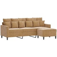 3-Sitzer-Sofa mit Hocker Braun 180 cm Samt Vidaxl 3-Sitzer-Sofa mit Hocker Braun 180 cm Samt Vidaxl von VIDAXL