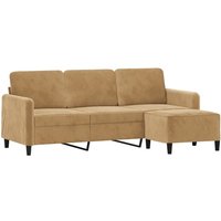 3-Sitzer-Sofa mit Hocker Braun 180 cm Samt Vidaxl 3-Sitzer-Sofa mit Hocker Braun 180 cm Samt Vidaxl von VIDAXL