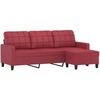 3-Sitzer-Sofa mit Hocker Weinrot 180 cm Kunstleder vidaXL 3-Sitzer-Sofa mit Hocker Weinrot 180 cm Kunstleder vidaXL von VIDAXL