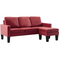 3-Sitzer-Sofa mit Hocker Weinrot Kunstleder vidaXL 3-Sitzer-Sofa mit Hocker Weinrot Kunstleder vidaXL von VIDAXL