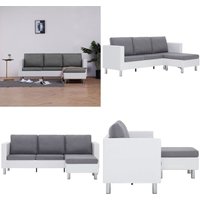 3-Sitzer-Sofa mit Kissen Weiß Kunstleder - Sofas - Couchtisch - Wohnzimmer Dekoration - Ledersofa - Designcouch - Home & Living von VIDAXL