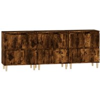 Vidaxl - Sideboards 3 Stk. Räuchereiche 60x35x70 cm Holzwerkstoff von VIDAXL