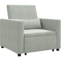 3-in-1 Einzel Schlafsofa wandelbar Hellgrau Samt Vidaxl 3-in-1 Einzel Schlafsofa wandelbar Hellgrau Samt Vidaxl von VIDAXL