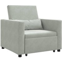 Einzel-Schlafsofa Hellgrau 90 x 165 x 87 cm Samt Vidaxl von VIDAXL