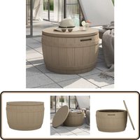 3-in-1 Gartenbox Hellbraun Polypropylen - Gartendekoration - Gartenaufbewahrung - Gartenmöbel - Sitzbank - Outdoor Möbel von VIDAXL