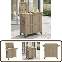3-in-1 Servierwagen Hellbraun Polypropylen - Servierwagen - Getränkewagen - Kühlung - Outdoor Möbel - Gartenmöbel von VIDAXL