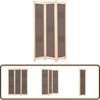3-teiliger Raumteiler Braun 120 x 170 x 4 cm Stoff - Raumteiler - Holzrahmen - Stoffscreen - Schiebevorhang - Wohnbereich von VIDAXL