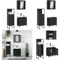 3-tlg. Badmöbel-Set Schwarz Holzwerkstoff - Badezimmermöbel - Badmöbel-Set - Spiegelkommode - Unterschrank - Handtuchhalter - Home & Living 3-tlg. Badmöbel-Set Schwarz Holzwerkstoff - Badezimmermöbel - Badmöbel-Set - Spiegelkommode - Unterschrank - Handtuchhalter - Home & Living von VIDAXL