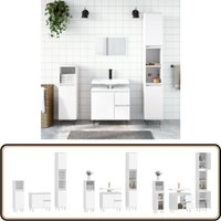 3-tlg. Badmöbel-Set Weiß Holzwerkstoff - Badezimmermöbel - Badmöbel-Set - Holzwerkstoff - Weißer Schrank - Badschränke von VIDAXL
