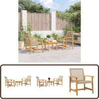 3-tlg. Bistro-Set Beige Poly Rattan und Akazienholz - Gartenmöbel - Bistro-Set - Outdoor-Möbel - Esstisch - Stühle 3-tlg. Bistro-Set Beige Poly Rattan und Akazienholz - Gartenmöbel - Bistro-Set - Outdoor-Möbel - Esstisch - Stühle von VIDAXL