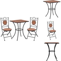 3-tlg. Bistro-Set Mosaik Keramik Terrakotta - Terracotta-Farben - Gartentisch - Gartenstuhl - Outdoor Möbeln - Balkonmöbel 3-tlg. Bistro-Set Mosaik Keramik Terrakotta - Terracotta-Farben - Gartentisch - Gartenstuhl - Outdoor Möbeln - Balkonmöbel von VIDAXL