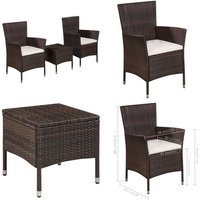 3-tlg. Bistro-Set Poly Rattan Braun - Outdoor Möbel - Gartenmöbel - Bistroset - Rattan Gartenmöbel - Esszimmergarnitur - Home & Living 3-tlg. Bistro-Set Poly Rattan Braun - Outdoor Möbel - Gartenmöbel - Bistroset - Rattan Gartenmöbel - Esszimmergarnitur - Home & Living von VIDAXL