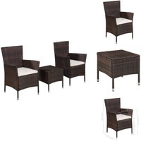 3-tlg. Bistro-Set Poly Rattan Braun - Outdoor Möbel - Gartenmöbel - Bistroset - Rattan Gartenmöbel - Esszimmergarnitur 3-tlg. Bistro-Set Poly Rattan Braun - Outdoor Möbel - Gartenmöbel - Bistroset - Rattan Gartenmöbel - Esszimmergarnitur von VIDAXL