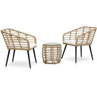 3-tlg. Bistro-Set Poly Rattan Eiche - Vidaxl von VIDAXL