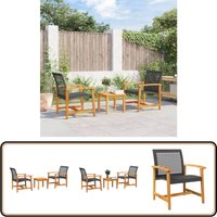 3-tlg. Bistro-Set Schwarz Poly Rattan und Akazienholz - Outdoor Möbeln - Gartenmöbel - Esstisch - Stühle - Bistroset 3-tlg. Bistro-Set Schwarz Poly Rattan und Akazienholz - Outdoor Möbeln - Gartenmöbel - Esstisch - Stühle - Bistroset von VIDAXL
