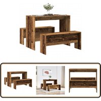 3-tlg. Esstisch und Bank Set Altholz-Optik Holzwerkstoff - Vidaxl 3-tlg. Esstisch und Bank Set Altholz-Optik Holzwerkstoff - Vidaxl von VIDAXL