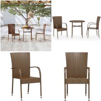 3-tlg. Garten-Essgruppe Poly Rattan Braun - Gartenmöbel - Essgruppe - Outdoor Möbel - Rattan Gartenmöbel - Balkontisch - Home & Living 3-tlg. Garten-Essgruppe Poly Rattan Braun - Gartenmöbel - Essgruppe - Outdoor Möbel - Rattan Gartenmöbel - Balkontisch - Home & Living von VIDAXL