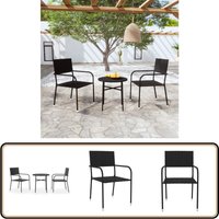 3-tlg. Garten-Essgruppe Poly Rattan Schwarz - Gartensessel - Gartenstuhl - Gartenmöbel Set - Outdoor Möbel - Balkonmöbel 3-tlg. Garten-Essgruppe Poly Rattan Schwarz - Gartensessel - Gartenstuhl - Gartenmöbel Set - Outdoor Möbel - Balkonmöbel von VIDAXL