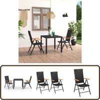 3-tlg. Garten-Essgruppe Schwarz und Braun - Gartensessel - Gartentisch - Rattan Gartenmöbel - Outdoor Möbel - Gartenmöbel Set 3-tlg. Garten-Essgruppe Schwarz und Braun - Gartensessel - Gartentisch - Rattan Gartenmöbel - Outdoor Möbel - Gartenmöbel Set von VIDAXL