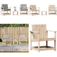 3-tlg. Garten-Lounge-Set Massivholz Kiefer - Gartensessel - Gartenloungesessel - Holzmöbel - Kiefernholzmöbel - Gartenmöbel Set - Home & Living von VIDAXL