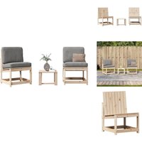 3-tlg. Garten-Lounge-Set Massivholz Kiefer - Gartentisch - Gartenstuhl - Holzmöbel - Kiefernholz - Gartenloungesessel 3-tlg. Garten-Lounge-Set Massivholz Kiefer - Gartentisch - Gartenstuhl - Holzmöbel - Kiefernholz - Gartenloungesessel von VIDAXL