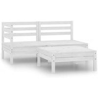 3-tlg. Garten-Lounge-Set Massivholz Kiefer Weiß - Vidaxl 3-tlg. Garten-Lounge-Set Massivholz Kiefer Weiß - Vidaxl von VIDAXL