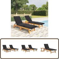 3-tlg. Garten-Lounge-Set Poly Rattan & Massivholz Akazie - Gartensonnenliege - Loungeset - Gartenmöbel - Akasienholz - Rattan Möbel 3-tlg. Garten-Lounge-Set Poly Rattan & Massivholz Akazie - Gartensonnenliege - Loungeset - Gartenmöbel - Akasienholz - Rattan Möbel von VIDAXL