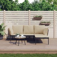 3-tlg. Garten-Lounge-Set mit Kissen Beige Poly Rattan - Vidaxl 3-tlg. Garten-Lounge-Set mit Kissen Beige Poly Rattan - Vidaxl von VIDAXL