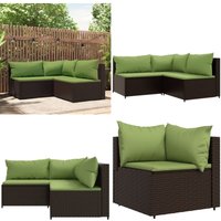 Vidaxl - 3-tlg. Garten-Lounge-Set mit Kissen Braun Poly Rattan - Gartenmöbel - Loungemöbel - Outdoor Möbel - Rattan Gartenmöbel - Garten Lounge Set von VIDAXL