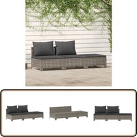 3-tlg. Garten-Lounge-Set mit Kissen Grau Poly Rattan - Gartenloungeset - Loungemöbel - Outdoor Möbel - Poolbereich - Terrasse von VIDAXL