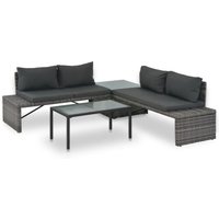 3-tlg. Garten-Lounge-Set mit Polstern Poly Rattan Grau Vidaxl 3-tlg. Garten-Lounge-Set mit Polstern Poly Rattan Grau Vidaxl von VIDAXL