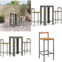 3-tlg. Gartenbar-Set Grau Poly Rattan & Massivholz Akazie - Gartenbar Set - Outdoor Möbel - Balkonmöbel - Terrassenmöbeln - Esszimmergarnitur - Home 3-tlg. Gartenbar-Set Grau Poly Rattan & Massivholz Akazie - Gartenbar Set - Outdoor Möbel - Balkonmöbel - Terrassenmöbeln - Esszimmergarnitur - Home von VIDAXL