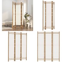 3-tlg. Paravent Faltbar 120 cm Bambus und Canvas - Bambus Raumteiler - Paravent - Raumtrenner - Wandabtrennung - Wohnraumgestaltung - Home & Living von VIDAXL