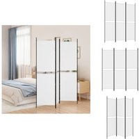 3-tlg. Paravent Weiß 150x180 cm Stoff - Paravent - Raumteiler - Zimmerteilung - Sichtschutz - Wohnraumgestaltung von VIDAXL