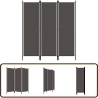 3-tlg. Raumteiler Anthrazit 150x180 cm - Raumteiler - Zimmerabtrennung - Sichtschutz - Textilscreen - Wohnzimmerdeko von VIDAXL
