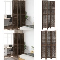 3-tlg. Raumteiler Dunkelbraun Massivholz Paulownia - Raumteiler - Holzparavent - Paulownia Möbel - Weide Material - Wohnzimmer Deko - Home & Living von VIDAXL