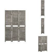 3-tlg. Raumteiler Grau 106,5x166 cm Massivholz - Holzmöbel - Raumteiler - Sichtschutz - Wandabtrennung - Wohnzimmerdeko von VIDAXL
