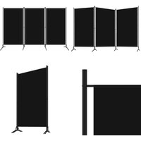 3-tlg. Raumteiler Schwarz 260x180 cm - Raumteiler - Zimmerabtrennung - Schiebevorhang - Textilscreen - Gardine - Home & Living von VIDAXL