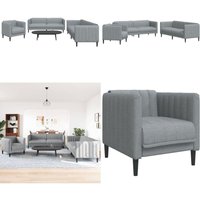 3-tlg. Sofagarnitur Hellgrau Stoff - Couchgarnitur - Wohnzimmersofa - Esszimmerstuhl - Lounge Möbel - Grau Couch - Home & Living 3-tlg. Sofagarnitur Hellgrau Stoff - Couchgarnitur - Wohnzimmersofa - Esszimmerstuhl - Lounge Möbel - Grau Couch - Home & Living von VIDAXL