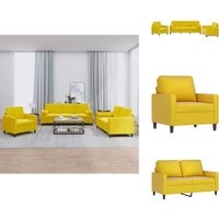 3-tlg. Sofagarnitur mit Kissen Gelb Samt - Samtsofa - Wohnlandschaft - Couchgarnitur - Gelbes Sofa - Esszimmertisch 3-tlg. Sofagarnitur mit Kissen Gelb Samt - Samtsofa - Wohnlandschaft - Couchgarnitur - Gelbes Sofa - Esszimmertisch von VIDAXL