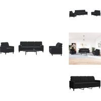 3-tlg. Sofagarnitur mit Kissen und Nackenrollen Schwarz Samt - Sofagarnitur - Sofagarnituren - Sofa - Sofa Set 3-tlg. Sofagarnitur mit Kissen und Nackenrollen Schwarz Samt - Sofagarnitur - Sofagarnituren - Sofa - Sofa Set von VIDAXL