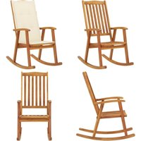 3064181 Rocking Chair with Cushions Solid Acacia Wood (311844+43181) - Schaukelstuhl - Holzmöbel - Gartenstuhl - Esszimmerstuhl - Outdoor Möbel von VIDAXL