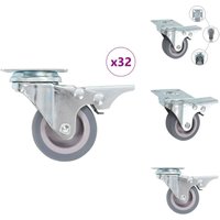 32 Stk. Lenkrollen 50 mm - Lenkrolle - Lenkrollen - Schwenkrolle - Schwenkrollen von VIDAXL
