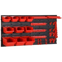 Bonnevie - 35-tlg Stapelboxen-Wandregal Rot & Schwarz 77x39cm Polypropylen vidaXL584927 von BONNEVIE