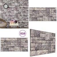 3D-Wandpaneele 10 Stk. Hellgrau Backstein-Optik EPS - Wandpaneele - 3D-Wandgestaltung - Backsteinoberflächen - Wanddekoration - Wohnaccessoires von VIDAXL