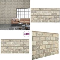 3D-Wandpaneele 10 Stk. Sandfarben Backstein-Optik eps - Wandpaneele - 3D-Wandgestaltung - Backsteinoberflächen - Wärmedämmende Verkleidung 3D-Wandpaneele 10 Stk. Sandfarben Backstein-Optik eps - Wandpaneele - 3D-Wandgestaltung - Backsteinoberflächen - Wärmedämmende Verkleidung von VIDAXL